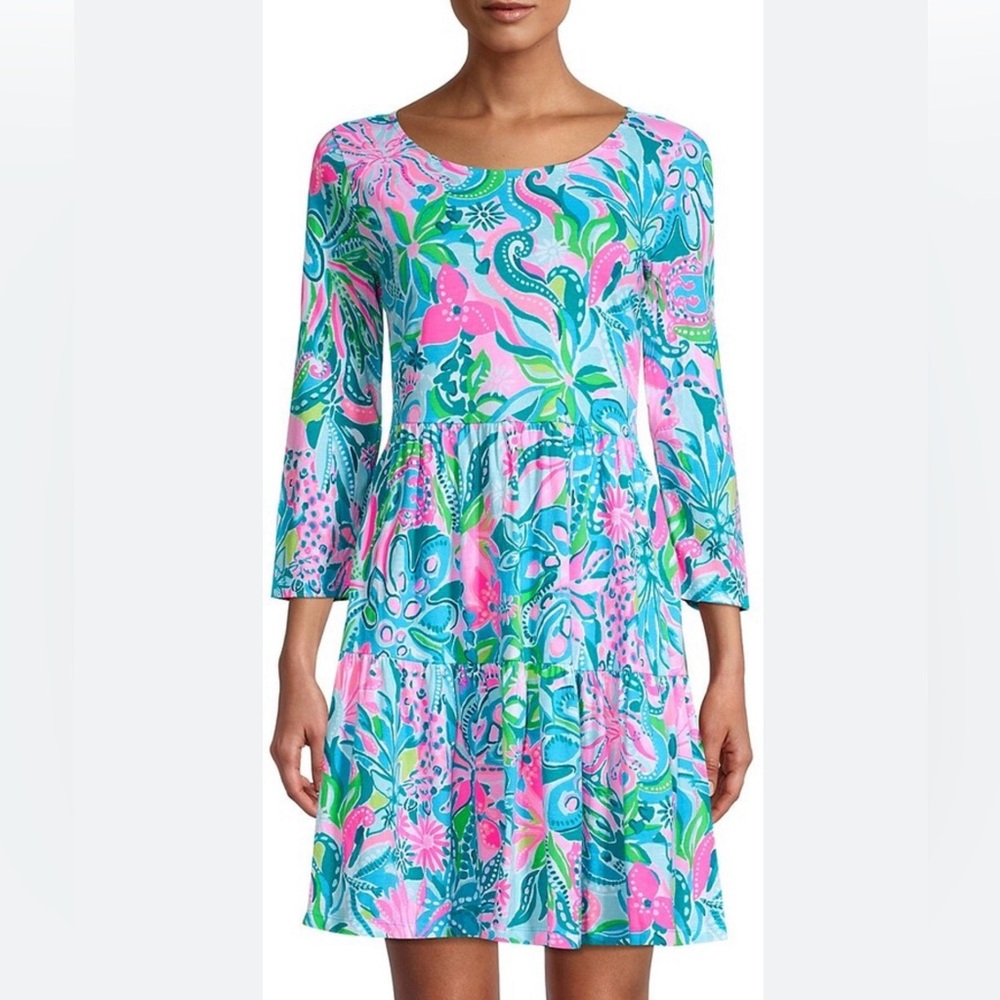 NWT Lilly Pulitzer Geanna dress color turquoise oasis